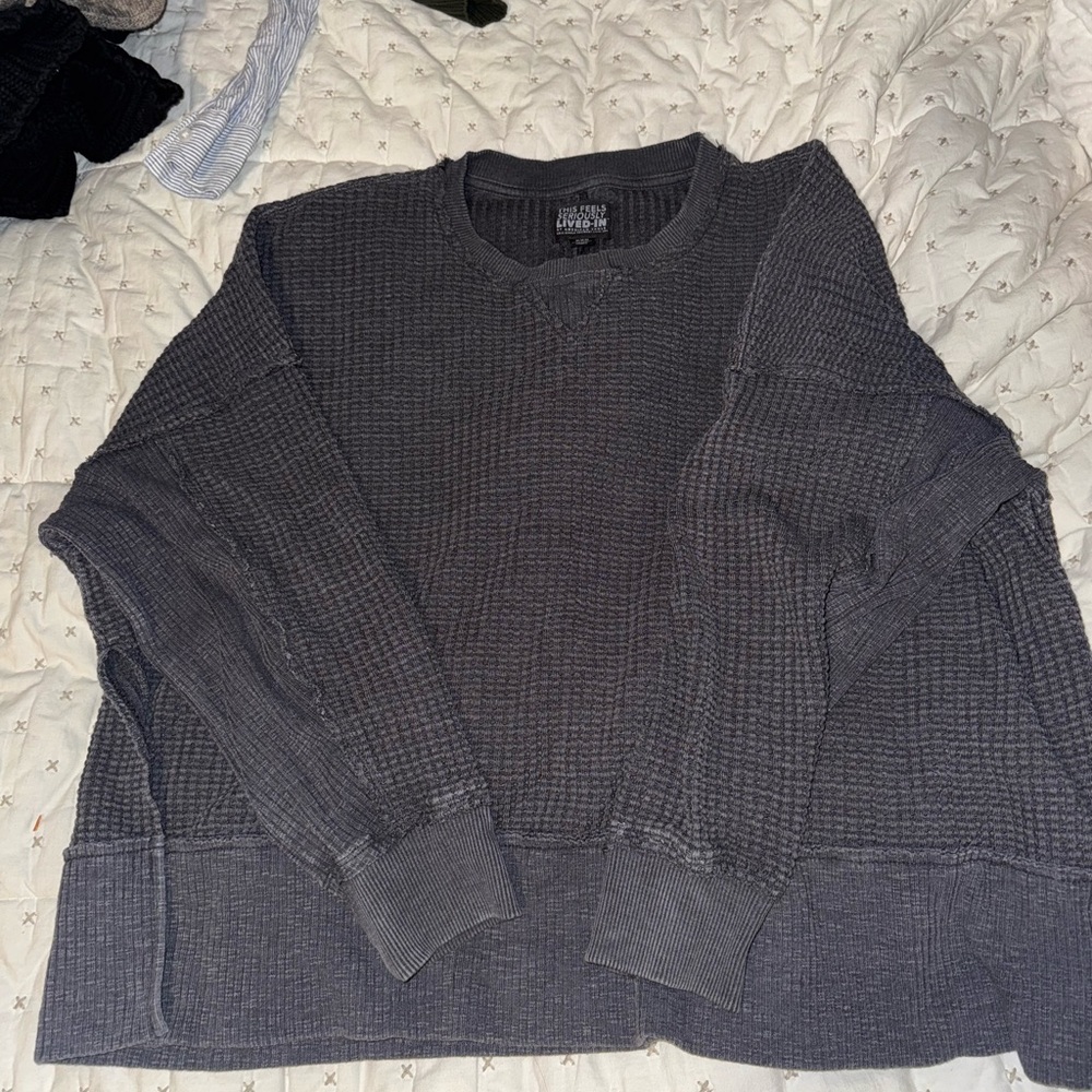 Aerie Waffle knit crew neck
